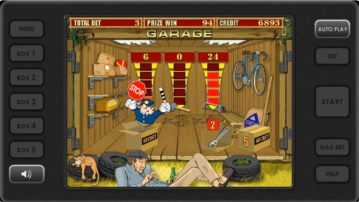 Bonus Garage con caja sorpresa — personaje especial y premio de 94 créditos en el taller